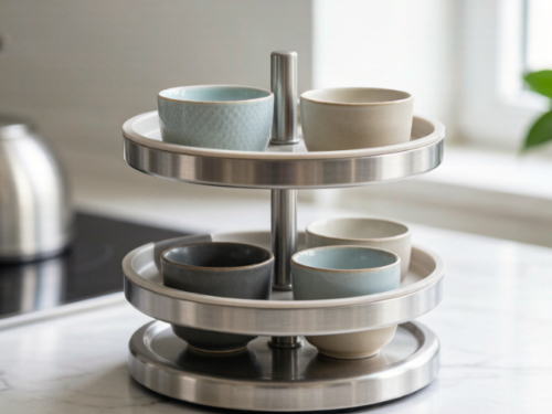 Double-Layer Rotating Tea Cup Holder