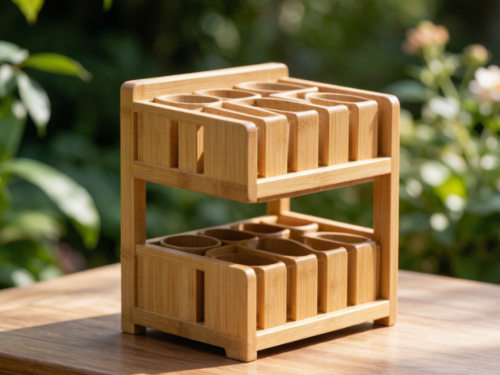 Bamboo Double-Layer Tea Cup Holder