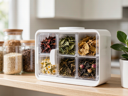 Six-Compartment Rotating Tea Caddy