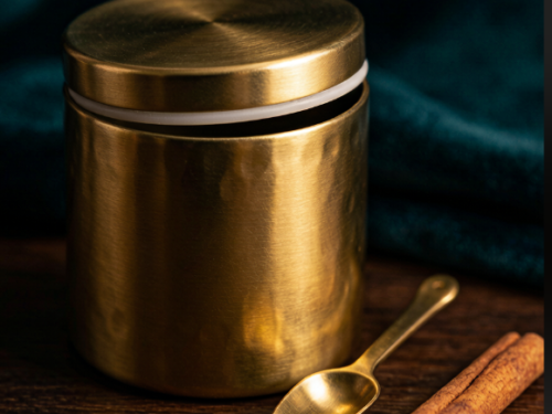 Solid Brass Tea Canister