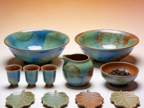 Tea Ceremony Accessory Set with Stone Tea Tray and Tools