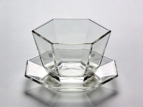 Modern Clear Glass Hexagonal Tea Saucer