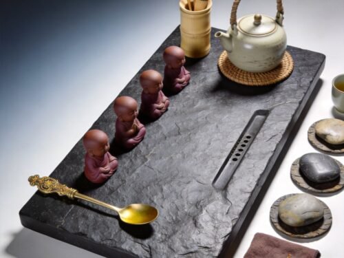 Minimalist Tea Ceremony Accessory Set in Walnut Wood