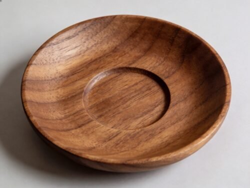Japanese Natural Wood Round Tea Saucer