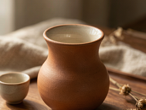 Vintage Gourd-Shaped Ceramic Cup