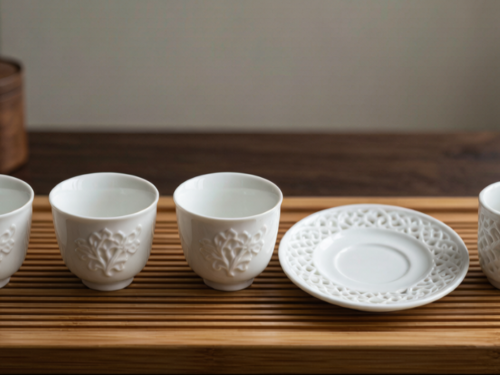 Modern Chinese Raised Foot 5-Piece Tea Gift Set