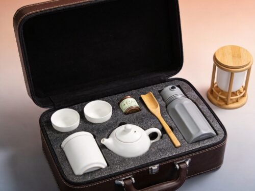 Business Travel Tea Set with Magnetic Closure Case