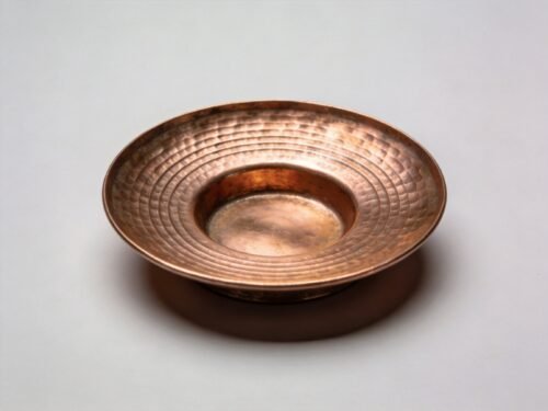 Traditional Hammered Copper Groove Tea Saucer