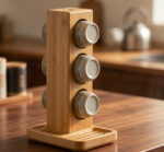 Solid Wood Vertical Tea Cup Holder