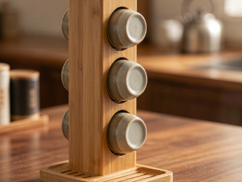 Solid Wood Vertical Tea Cup Holder
