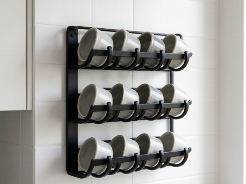 Wall-Mounted Metal Tea Cup Holder