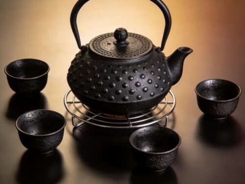 Glass Tea Brewing Set with Infuser and Wooden Base