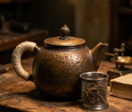 Vintage Handcrafted Cast Iron Teapot