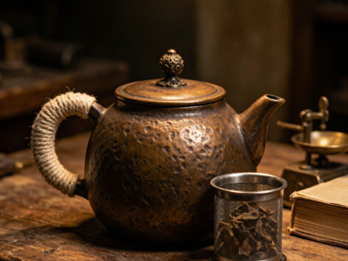 Vintage Handcrafted Cast Iron Teapot