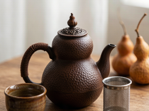 Gourd-Shaped Cast Iron Teapot