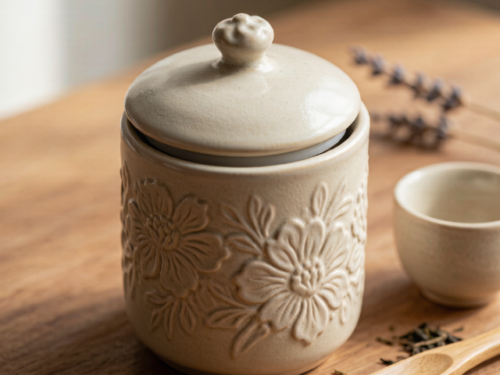 Handcrafted Ceramic Tea Caddy