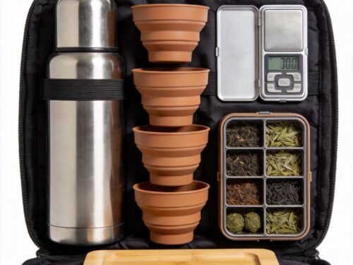 Miniature Tea Tasting Set with Sample Jars and Scoop