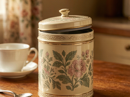 Vintage Tinplate Tea Caddy
